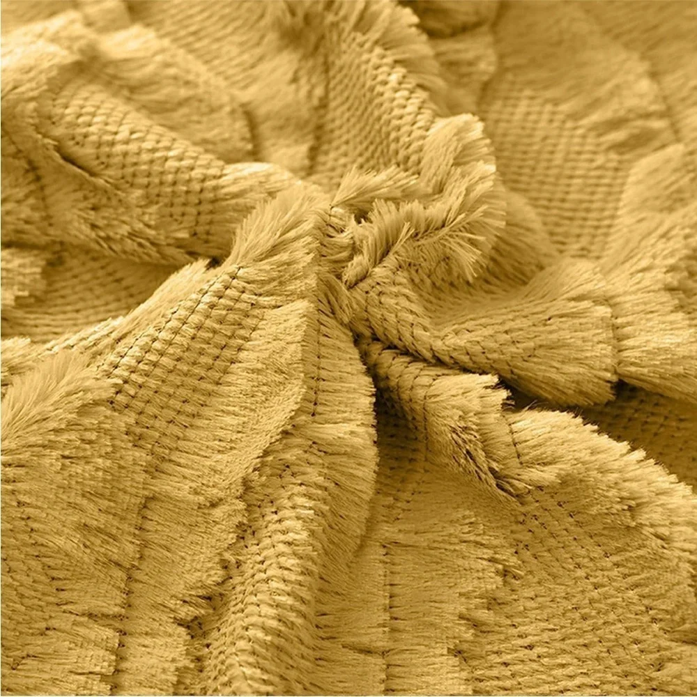 Sunflower Yellow Farm Pillow Cover Furry Faux Luxury Soft Warm Pillow Case Set